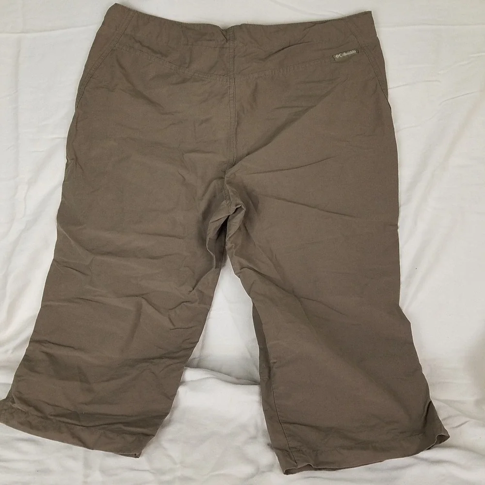 Columbia Capri Pants Womens Medium Brown Excellent Drawstring Hiking Cropped 107